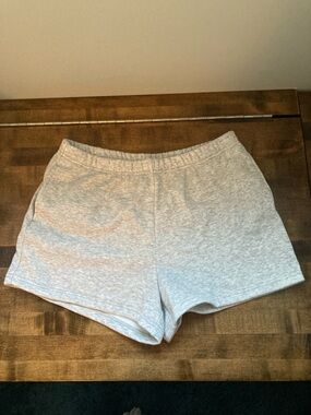 Fabletics Heather Gray Elastic-Waist Athletic Shorts